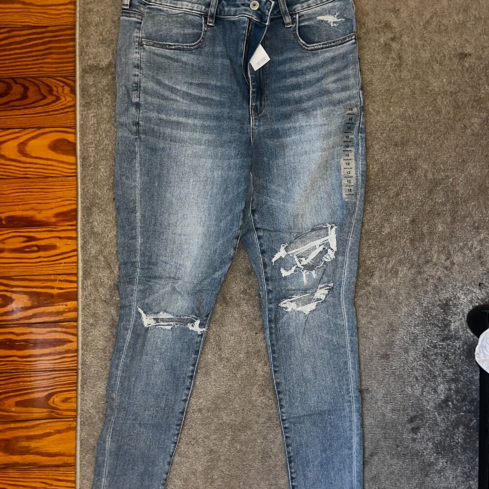 NWT American Eagle Next Level Stretch Super Hi Rise Jegging in Tinted Medium